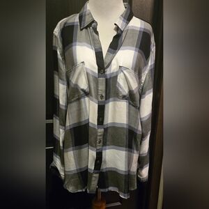 NWT Rock & Republic Plaid Top Blouse